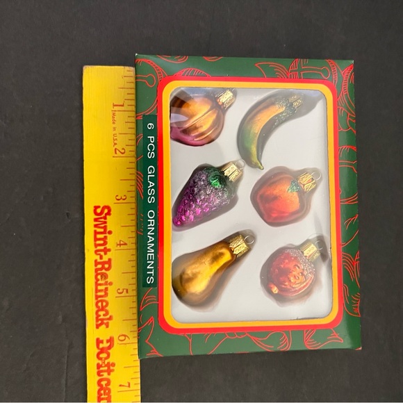 Kurt S.Adler Santa’s World 6 Pcs Glass Ornaments Mini Fruits - Picture 2 of 11